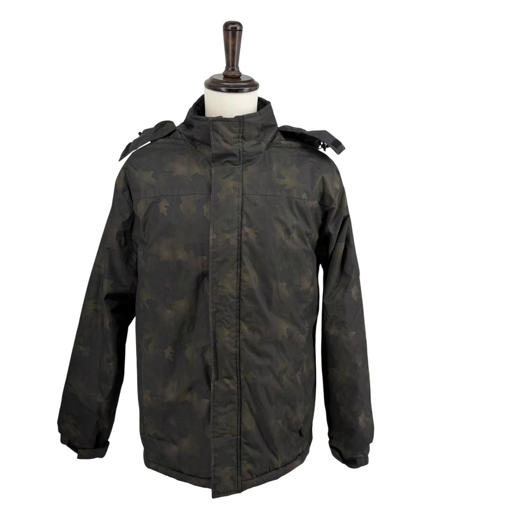 Mountain Warehouse Snow Jacket Mens XL Green Camo Ski Parka Waterproof Hooded